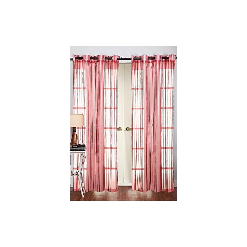 Homefab India 1 Piece Sheer Strips Door Curtain - 7ft,