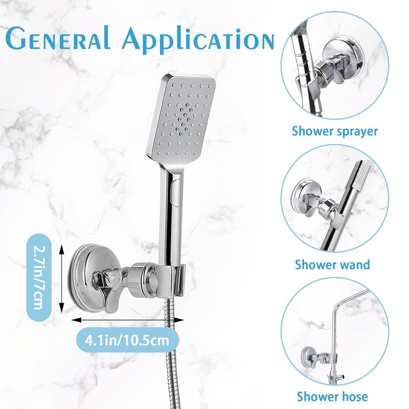 3PCS Adjustable Shower Head Holder Wall Mount, UOIXPUHUO No Drill