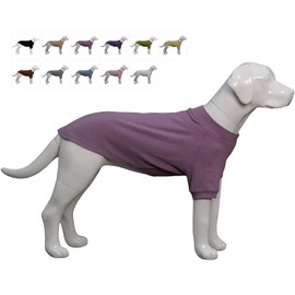 Lovelonglong Ribbed Dog T-Shirt Cotton Knitted Dog Sweaters for All Season Pet T-Shirts for Large Medium Small Dogs Taro Purple L