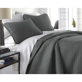 Southshore Fine Linens - Vilano Springs Oversized 3 Piece Quilt Set, Full/Queen, Slate