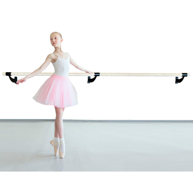 Pro-Gymnastics Ballet Barre 6 FT Long Single Bar Black 2.0”