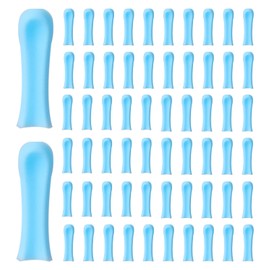 60PCS Ear Wax Removal Replacement Tips,Soft Silicone Ear Wax Scoop Replacement Tips for Teens Adults Wet/Dry Wax Cleaning(Blue)