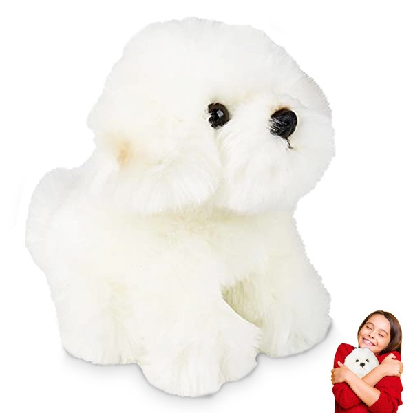 HOWBOUTDIS White, Fluffy, Adorable,6 inch Plush Bichon Puppy! Super Cuddly