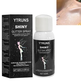 Body Glitter, Glitter Spray for Hair and Body, Glitter Spray for Clothes, Long-Lasting and Quick Drying Silver Glitter Hairspray Used for Festive Celebrations and Makeup Dances(2.03Fl Oz)