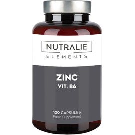 Zink Hochdosiert, Pure und Vegan | Antioxidans und trägt zu einer Normalen Immunsystems bei dank Zinkcitrat und Vitamin B6 | 120 Vegetarierkapseln Nutralie