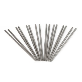 8 Pack Reusable Stainless Steel Chopsticks - 8 Sets of Twist Apart Durable, Long-lasting Travel Chopsticks with Pouch by D'Eco