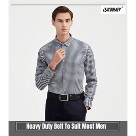 Men Leather Belts Genuine Leather Dress Belt Mens Casual Leather Belt for Jeans Suits with Prong Buckle