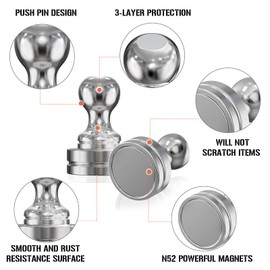 Goffii Neodymium Magnets, Pack of 24, N52 Mini Magnet with Storage Box for Magnetic Board, Fridge, Cone Magnets, Music Magnets, Nickel-Plated Steel Magnets (12 x 17 mm)