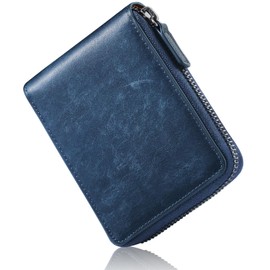 GS 24022 Men's Bi-Fold Wallet, Compact, Mini Wallet, Brand, Men's Folding, Popular, Small Wallet, Many Cards, Zip Around Zipper, Easy to Use, Box-Shaped Coin Purse, Gift, Boxed, Foldable, For Men