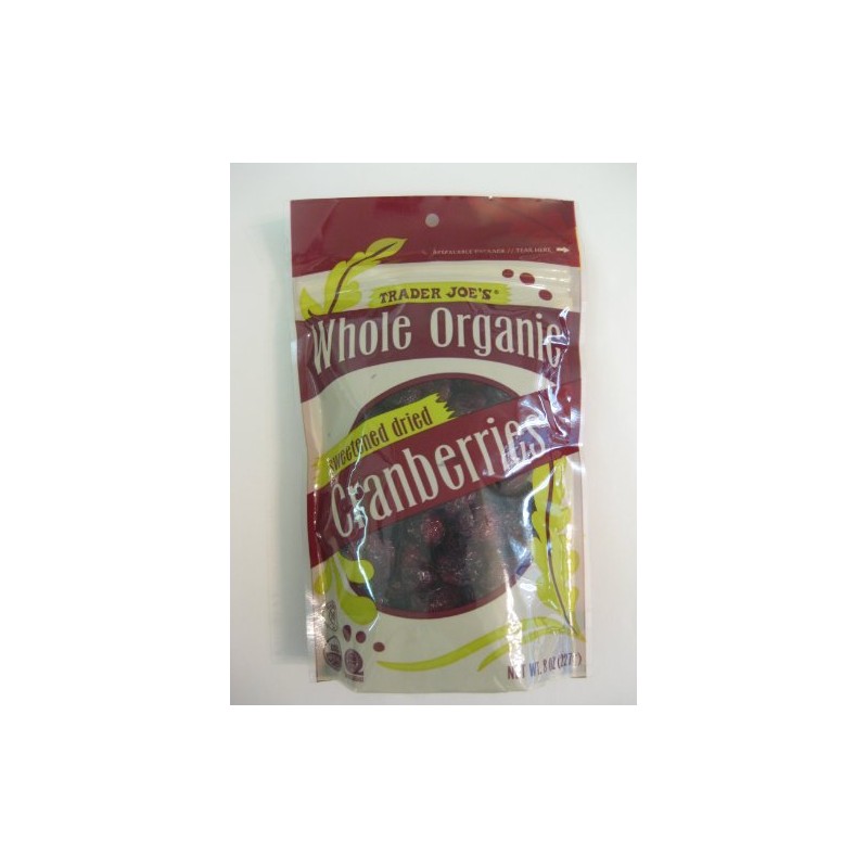 3 Packs Trader Joe's Whole Organic Sweetened Dried Cranberries