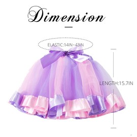 RELBCY Women Rainbow Tutu Skirt Layered Tulle Tutu Ballet Dance Tutus Princess Party Puffy Tutu for Women and Girls (E-Lavender)