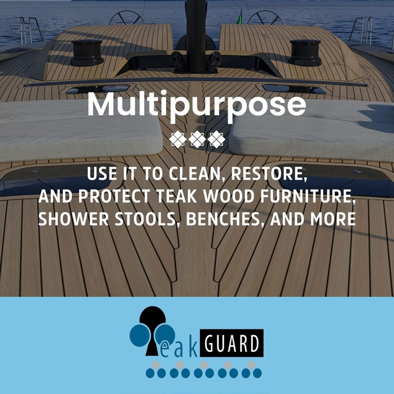 TeakGuard Finish, Premium Teak Cleaner and Brightener, Water-Based, Oil-Free Wood