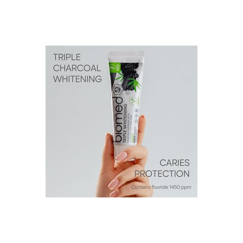 Biomed 97% Natural Triple Charcoal Whitening Toothpaste | Gum Care,