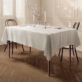 Home Direct Rectangular Rectangle Fabric Tablecloth Table Cloth Table Cover 100cm x 140cm 39"x55" Cream