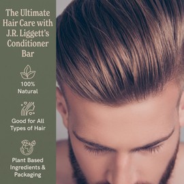 Acondicionador de Barra para Cabello J·R·LIGGETT'S | Ingredientes a base de plantas, Biodegradable y Sin Sulfatos | Deja el cabello sano, limpio, suave y acondicionado, paquete de 3 unidades de 1.75 onzas