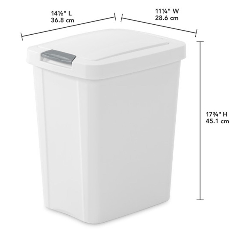 Sterilite 7.5 Gallon TouchTop Wastebasket Trash Can with Pop Up