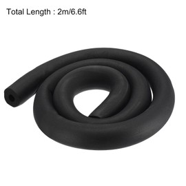 sourcing map Foam Tubing for Handle Grip Support, Pipe Insulation, 3/4"(19mm) ID 1 3/4"(45mm) OD 2m Length Black