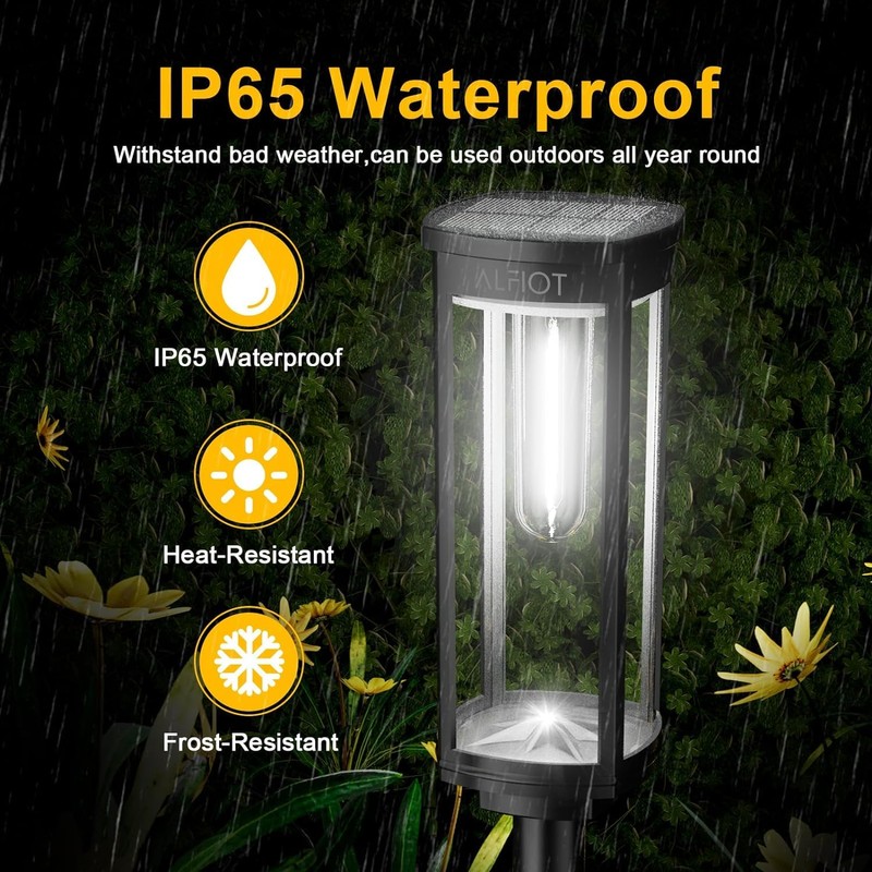 ALFIOT Solar Pathway Lights Outdoor,6 Pack Solar Lights Outdoor, IP65