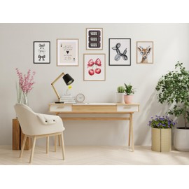 Kate and Laurel Cute Deer Wearing Glasses Framed Wall Art by The Creative Bunch Studio, 16x20 Gold, Adorable Animal Art for Wall