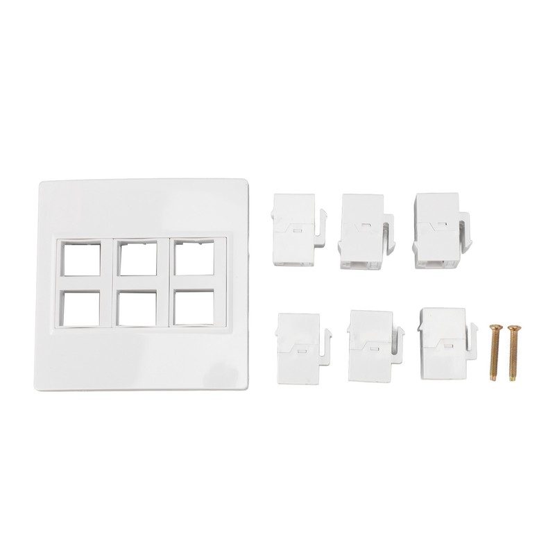 6 Port Cat 6 Ethernet Wall Plate Removable Female to