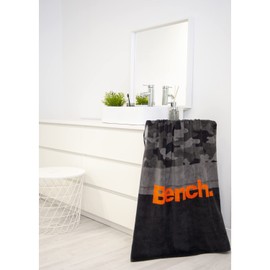 Bench Nature Inspired 6112608537 Beach and Sauna Towel 80 x 180 cm 100 % Cotton Velour with Hanger Grey Camouflage Pattern