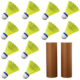 Paifeancodill Badminton Shuttlecocks Birdies, 12 Pcs Nylon Badminton Birdies, Feather Shuttlecocks for Badminton, Nylon Feather Badminton Shuttlecocks, High Speed Badminton for Indoor Outdoor (Yellow)