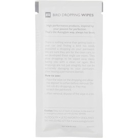 Autoglym Bird Dropping Wipes, x10 - Car Cleaning Wipes Offer A Quick, Clean Fix For a Mucky Job