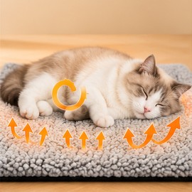 Self-Heating Pet Mat for Cats & Dogs – Washable Fiber Warming Pad for Cozy Beds, Crates & Everyday Rest