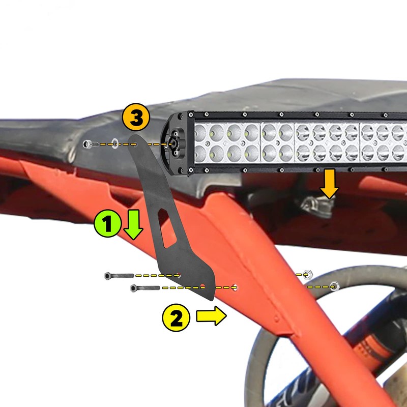 DaSen for 50" Straight/Curved LED Light Bar Upper Roof Windshield