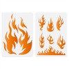 2Pcs Flame Wall Stencil Templates 29.7 x 21cm Reusable Plastic