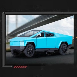 Toy Trucks for Toddler Boys Girls, 1/32 Diecast Pickup Truck Car Model Diecast Metal Toy with Light, Pull Back Truck Model Vehicles for Kids Truck Collector Enthusiasts Gift (Blue)