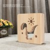 Wood Carving Lamp Dinosaur Hollow Pattern Warm White Light USB
