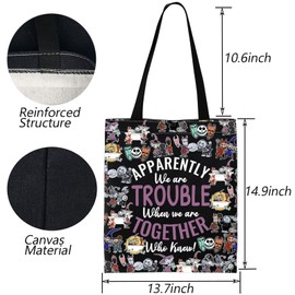 FOTAP Nightmare Character Inspired Tote Bag Lock Shock and Barrel Gift Horror Movie Fans Gifts Spooky Season Shoulder Bag, Nightmare 3 UK2, 14.56INCHES