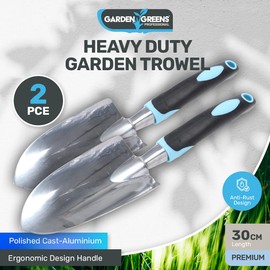 [2PCE] Garden Greens Heavy Duty Garden Trowel, Dig with Ease, Effortless Planting and Soil Cultivation