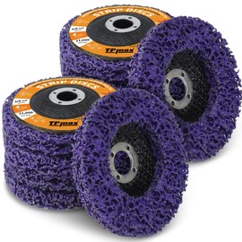 TPmax 4 inch Stripping Discs Rust Remover Discs Remove Paint and Oxidation 5/8 inch Arbor Clean Discs Poly Strip Disc Angle Grinding Wheel - 10 Pack(Purple)