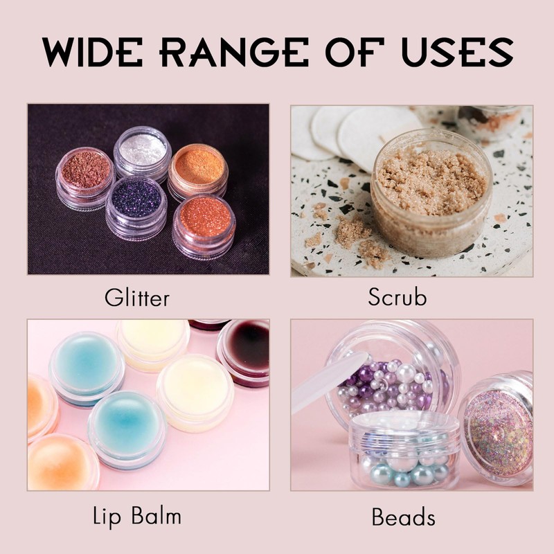 50 Count 3 Gram Sample Containers, Clear Lip Balm Containers