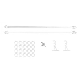 Miniature Curtain Rods 1/12 Scaled Simulation Alloy Dollhouse Double Layer Curtain Rod for Window