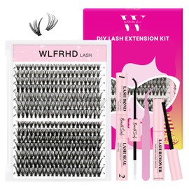 Lash Clusters Kit 280 Pcs DIY Individual Cluster Lashes D Curl Lash Extension Kit with Eyelash Bond and Seal, Remover, Tweezers Applicator Tool for False Eyelash Cluster Kit(30D 40D, Mix9-16mm Kit)