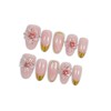 Hantyer Press on Nails, Medium Oval Fake Nails, Pink Cat