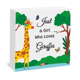 Giraffe Gifts Giraffe Lover Gift For Girls Women Wooden Plaque Box Sign Giraffe Themed Gift Christmas Graduation Mothers Day Birthday Gifts for Animal Lover Friend Coworker Sister Wood Box Sign Decor