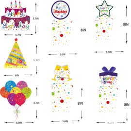 WINPOGEE 9Pcs Colorful Rainbow Happy Birthday Decorations Honeycomb Centerpieces Theme Birthday Photo Table Centerpiece Party Supplies 16th 30th 40th 50th 60th Bday Table Topper for Man Women