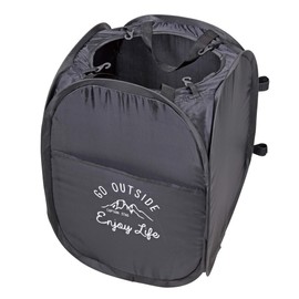 Captain Stag UM-1550 Trash Box, Pop-up Dustbox, Storage Bag Included, Black, Monte UM-1550, 15.0 x 15.0 x 19.7 inches (380 x 380 x 500 mm)