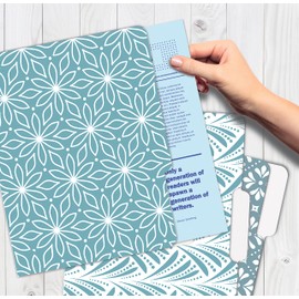 Better Office Products Decorative File Folders, 12 Pack, 6 Unique Designs, Heavyweight, Letter Size (9.5 x 11.5) with 1/3 Cut Tab, Soft Hue Floral Designs, Fashion Folders