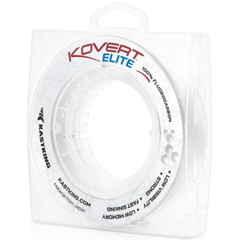 KastKing KOVERT Elite 166% Fluorocarbon Fishing line, Shock Resistant, High Clarity, Low Visibility, Highly Abrasion Resistant, Fast Sinking, Low Stretch, Low Light Refraction, Clear, 20LB, 25Yds