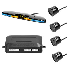 Baceyong LED Car Reversing Radar System Kit, Car Parking Sensor System, Automatic Reversing Distance Indicator Warning, Buzzer Distance Detection