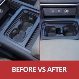 Car Center Console Cup Holder Divider Storage Box Compatible with Land Rover Defender 2020-2024 Central Console Cup Holder Storage Box Organizer ABS Insert Accessories (for Defender 2020-2021)