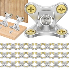 24Pack Butterfly Corner Bracket Detachable Corner Brace Alloy Right Angle L Bracket with Screws, Butterfly Shape Corner Fastener for Wood Furniture Cabinet Shelves Table Chair Bed (Nickel)