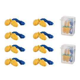 JORESTECH Safety Ear Plugs Reusable Soft Silicone and Corded Excellent for Noise Reduction Swimming Sleeping Set of 10 Pairs with 2 Carrying Cases