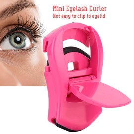 Rizador de Pestañas, 3 Colores Sin Dolor Diseño Herramientas de Maquillaje, Herramienta para Rizar las Pestañas con Mango de Plástico Profesional Lash Curler(Rosa roja)