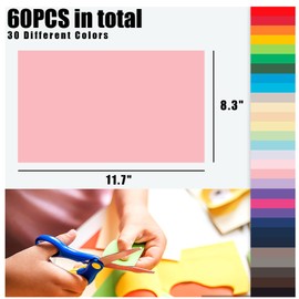 Koogel 60 Sheets Colored Cardstock, 8.5 x 11 Inches Craft Paper 250 gsm Heavyweight Construction Paper for DIY Crafts, Printer, Invitations Card Making, 30 Colors